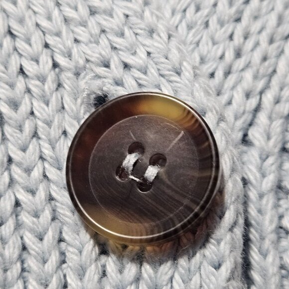 Elie Tahari Women’s Cardigan M Light Blue Knit Button Sweater Minimal Soft Luxe - Picture 8 of 14